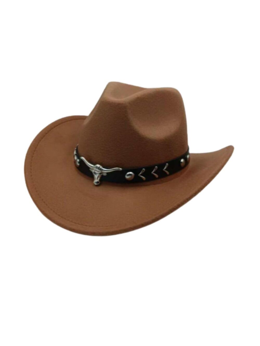 9973 Western Cowboy Hat Vintage Curve Brim Jazz Fedora Hat Khaki One-Size